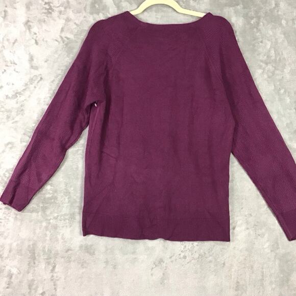 Sweet Romeo Womens Small Sweater Maroon Purple Pullover Round Neck Long Sleeve - Picture 8 of 11